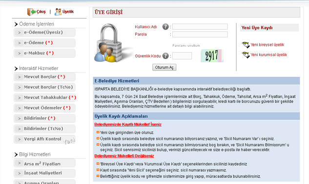 ISPARTA BELEDİYESİ E-DEVLET’TE HİZMETTE