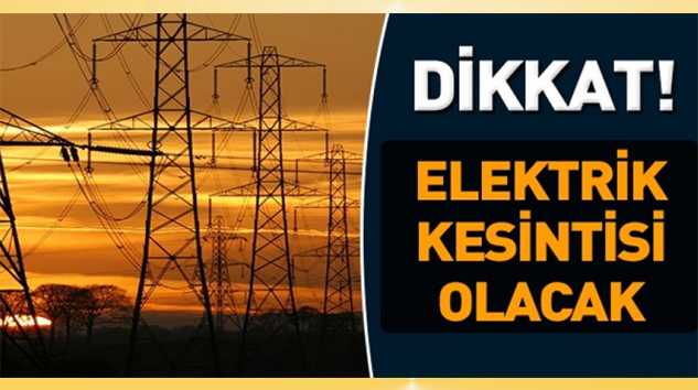 15-16 Ağustos Cumartesi-Pazar günleri Yalvaç’ta elektrik kesintisi