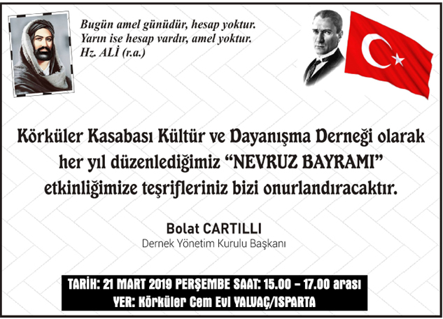 KÖRKÜLER’DE NEVRUZ BAYRAMI’NA DAVET