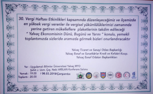 Yalvaç Ekonomisinin Dünü, Bugünü ve Yarını üniversitede konuşulacak