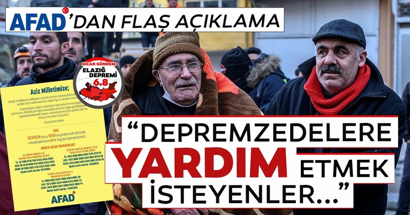 AFAD’DAN DA YARDIM ÇAĞRISI