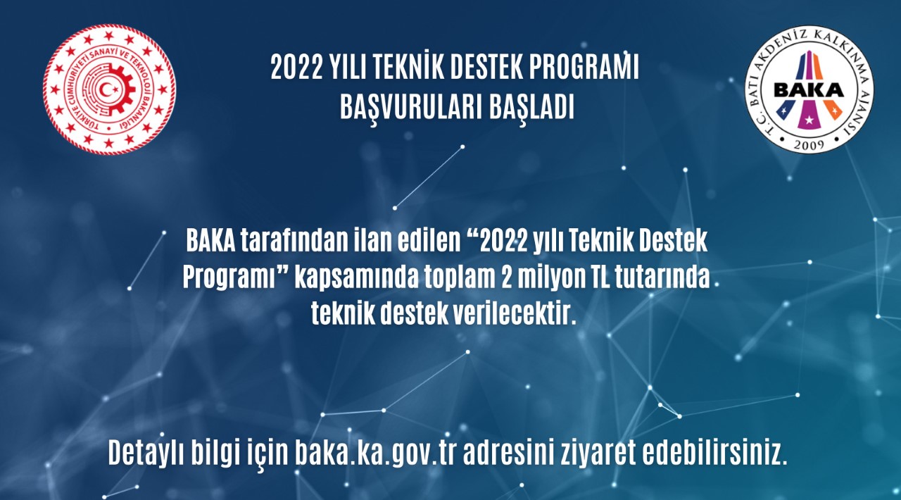 BAKA Teknik Destek Programı çağrısına çıktı