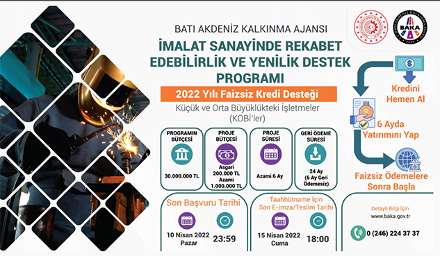 BAKA’dan 30 milyon TL’lik ‘Faizsiz Kredi Destek Programı’