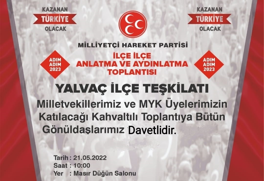 Yalvaç MHP’den Adım Adım 2023 Programı