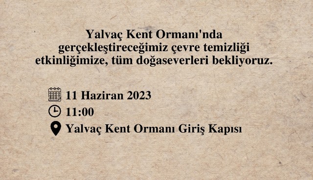 TEMA’dan Kent Ormanı’nda çevre temizliğe davet