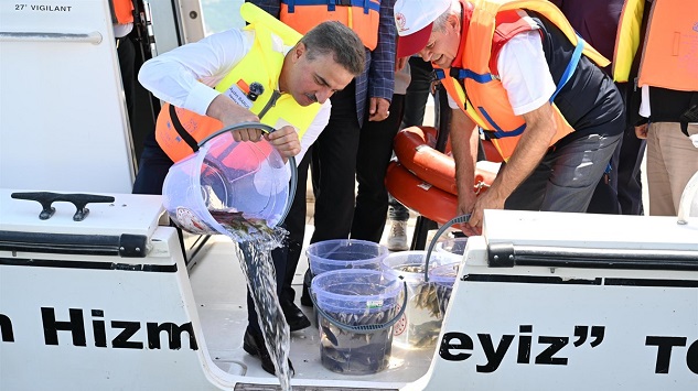 Kozluçay ve Eyüpler Göleti’ne 22.000 sazan balığı yavrusu bırakıldı