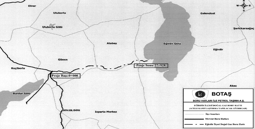 Eğirdir’e doğalgaz getirilmesi için acele kamulaştırma kararı