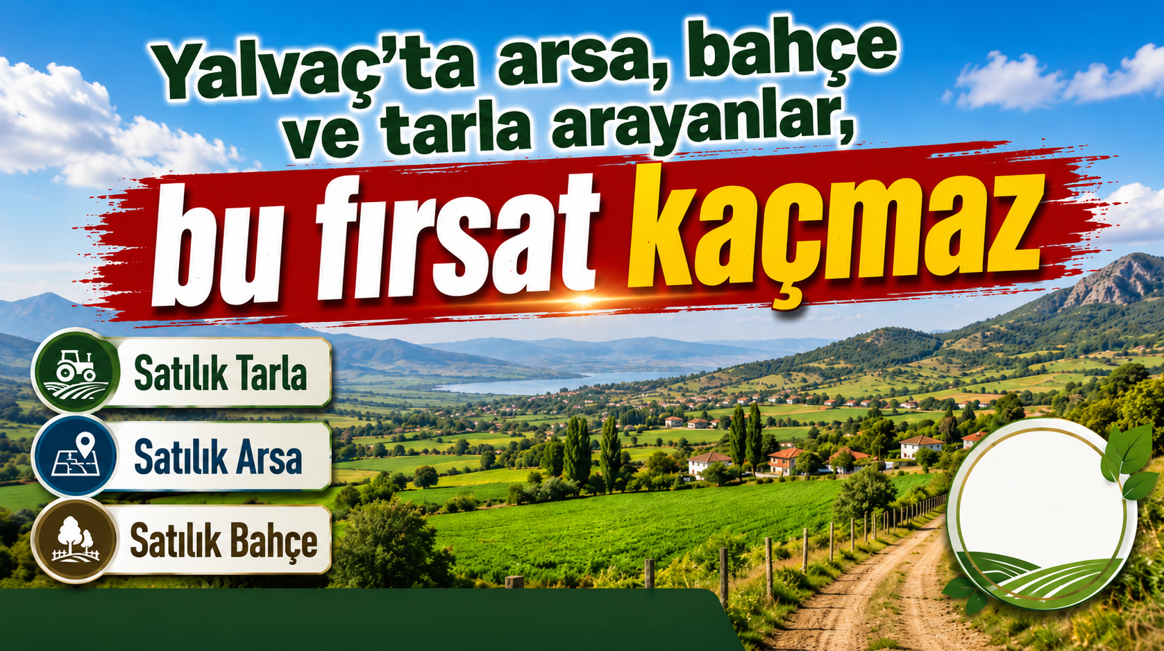 Yalvaç’ta ihaleyle satılık çok cazip üç taşınmaz