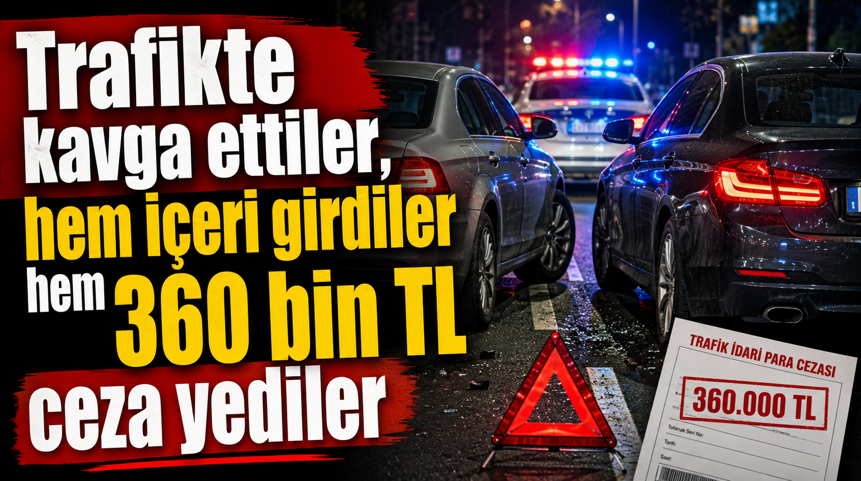 Trafikte kavga eden iki kişi tutuklandı ve 360.000 lira para cezası yedi