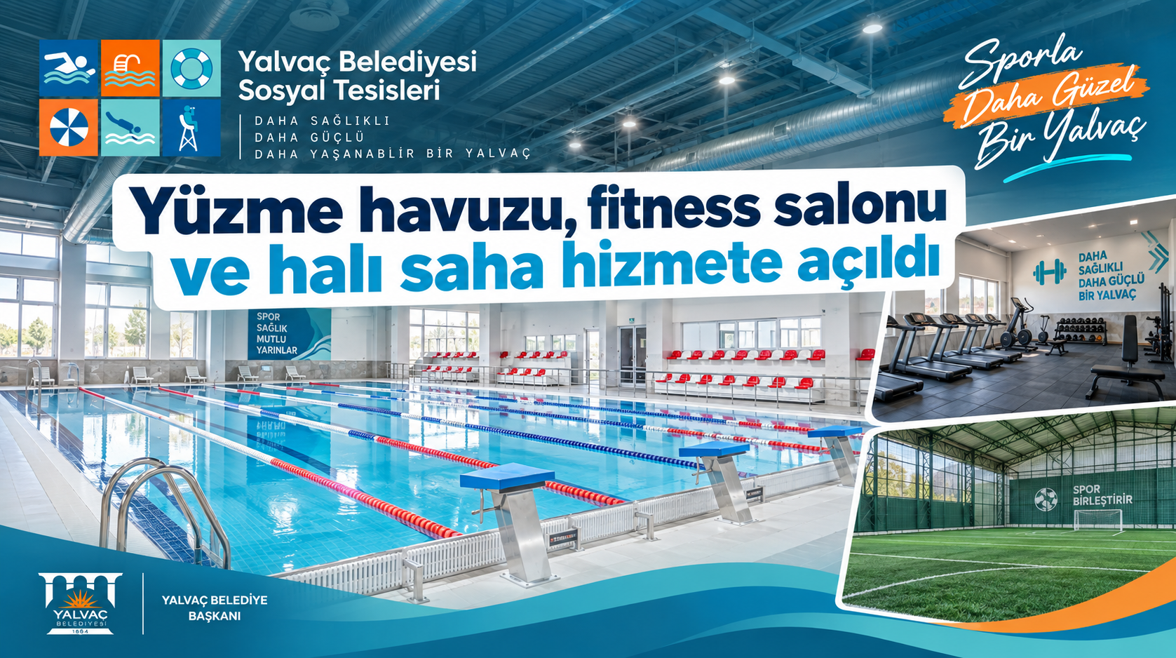 Yüzme havuzu, fitness salonu ve halı saha hizmete açıldı