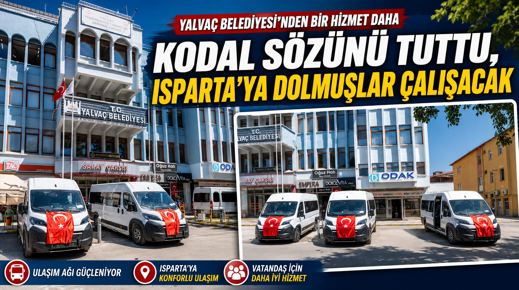 Yalvaç Belediyesi, Yalvaç-Isparta arasında yolcu taşıyacak
