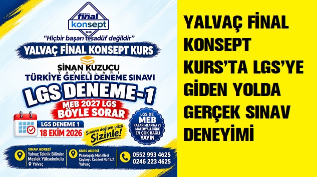 Yalvaç Final Konsept Kurs’tan 8. sınıf öğrencilerine gerçek LGS provası